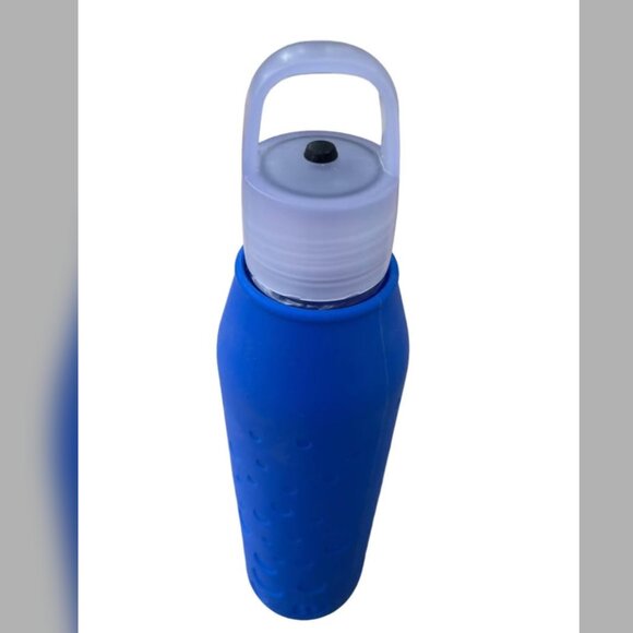 Lululemon H2Om Glass Water Bottle with Blue Silicone Sleeve - Picture 3 of 3